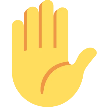 朋友互动贴纸：raised hand，不赞同 / 不是