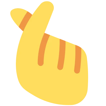 朋友互动贴纸：hand with index finger and thumb crossed，开心 / 满意