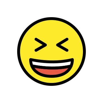 开心庆祝贴纸：grinning squinting face，哈哈 / 笑死