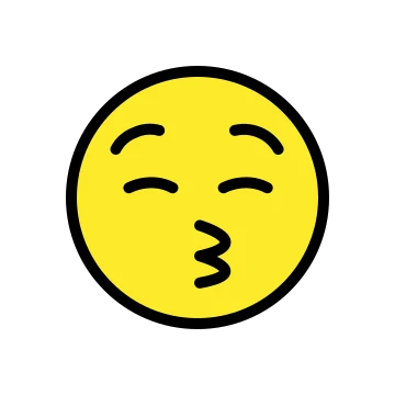 开心庆祝贴纸：kissing face with closed eyes，什么 / 真的？
