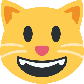 搞怪热闹贴纸：grinning cat，开心 / 满意