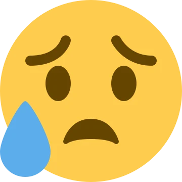 思考尴尬贴纸：sad but relieved face，尴尬 / 不知怎么接