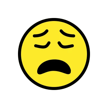 思考尴尬贴纸：weary face，累了 / 躺平